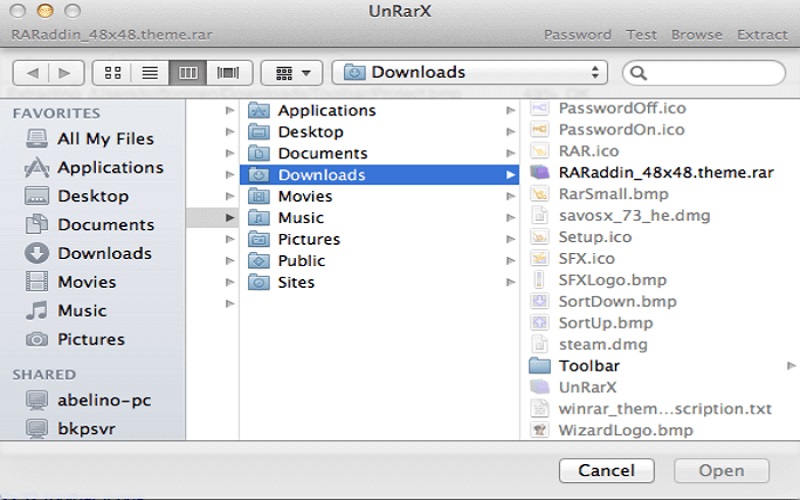 giải nén file trên MacBook bằng UnrarX for Mac